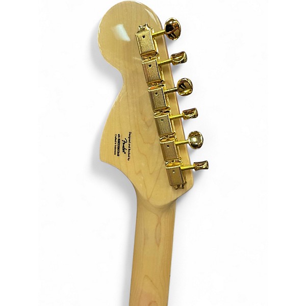 Used 2024 Squier GOLD EDITION 40TH HSS STRAT EMG PICKUPS Blue Solid Body Electric Guitar