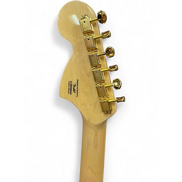 Used 2024 Squier GOLD EDITION 40TH HSS STRAT EMG PICKUPS Blue Solid Body Electric Guitar