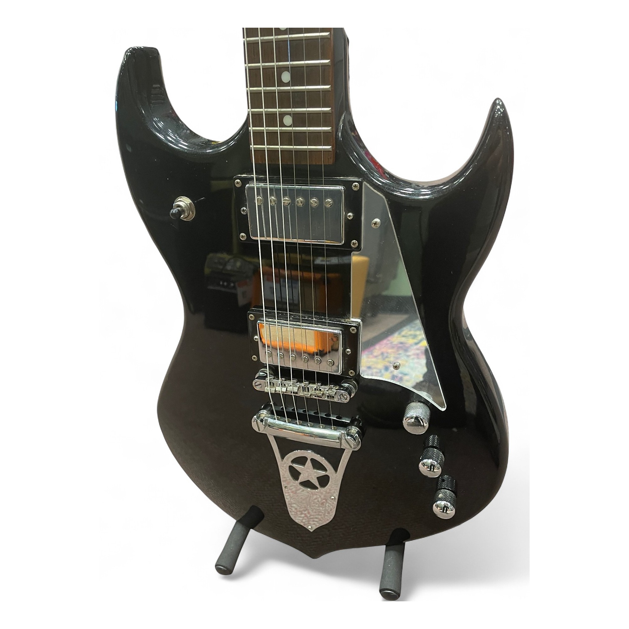 Used Silvertone Paul Stanley PSSN1 Black Solid Body Electric