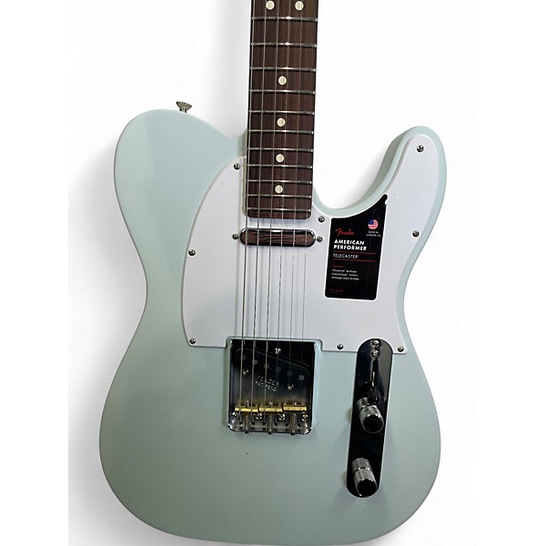 Used Fender American Performer Telecaster Surf Green Solid Body Electric Guitar