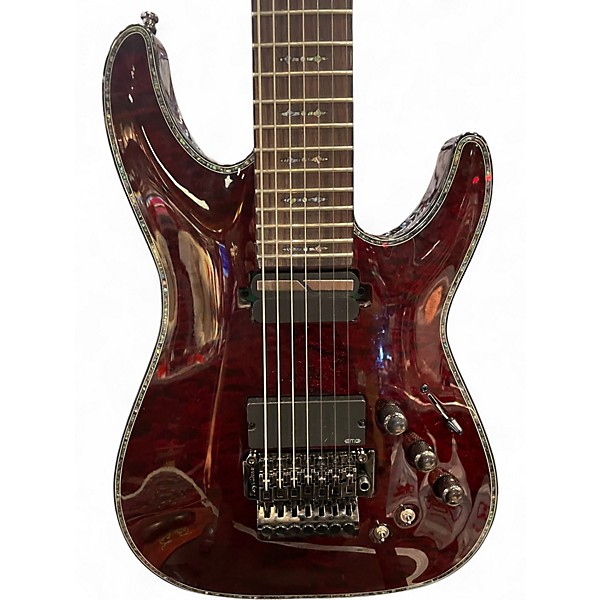 Used Schecter Guitar Research Hellraiser C7 Floyd Rose Black Cherry Solid Body Electric Guitar