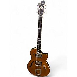 Used Hagstrom D2F Metallic Gold Hollow Body Electric Guitar