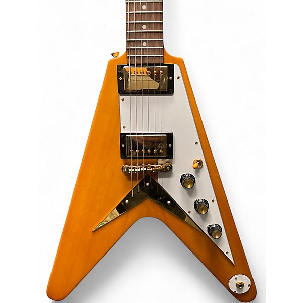 Used Epiphone 1958 Korina Flying V Natural Solid Body Electric Guitar