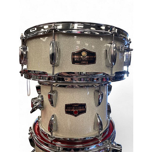 Used TAMA 6 Piece Imperialstar White Sparkle Drum Kit
