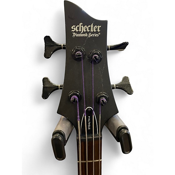Used Schecter Guitar Research STILETTO STEALTH 4 BLACK Electric Bass Guitar