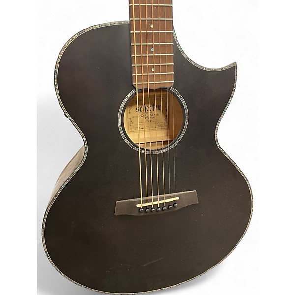 Used Schecter Guitar Research ORLEANS STAGE 7 Black Acoustic Electric Guitar