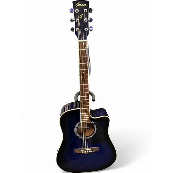 Used Ibanez PF15ECE Blue Acoustic Electric Guitar