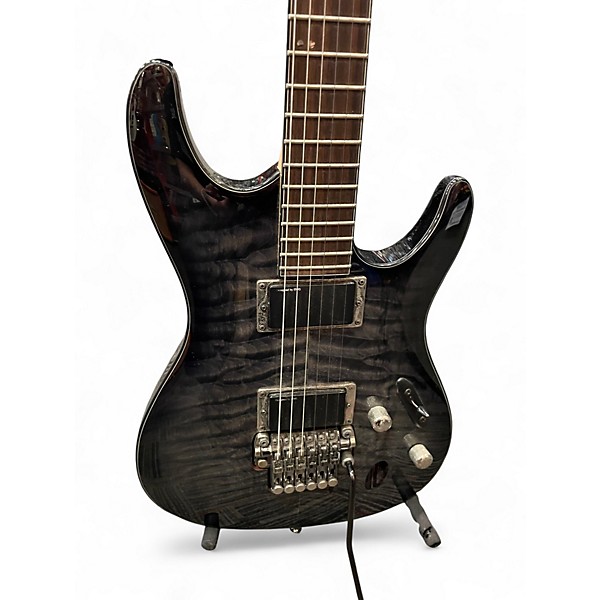 Used Ibanez S620EXQM Trans Gray Solid Body Electric Guitar