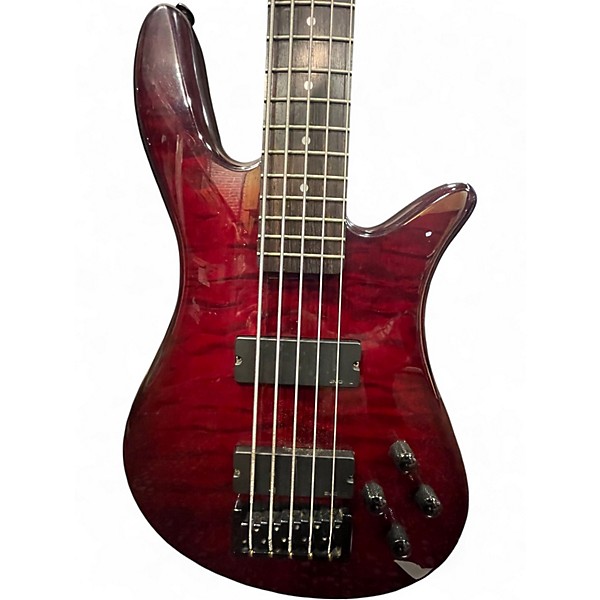 Used Spector 5 STRING RED Electric Bass Guitar