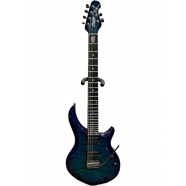 Used Sterling by Music Man MAJ200X QM John Petrucci Signature Majesty DiMarzio Cerulean Blue Solid Body Electric Guitar