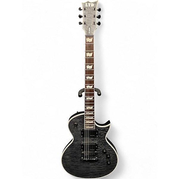 Used ESP LTD EC401QM THRU BLACK Solid Body Electric Guitar