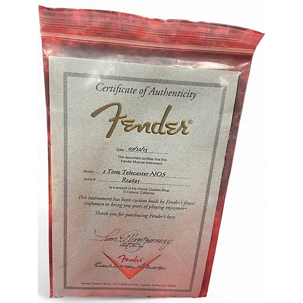 Used Fender Custom Shop  2 Tone Telecaster Cadillac Green on Walnut Solid Body Electric Guitar