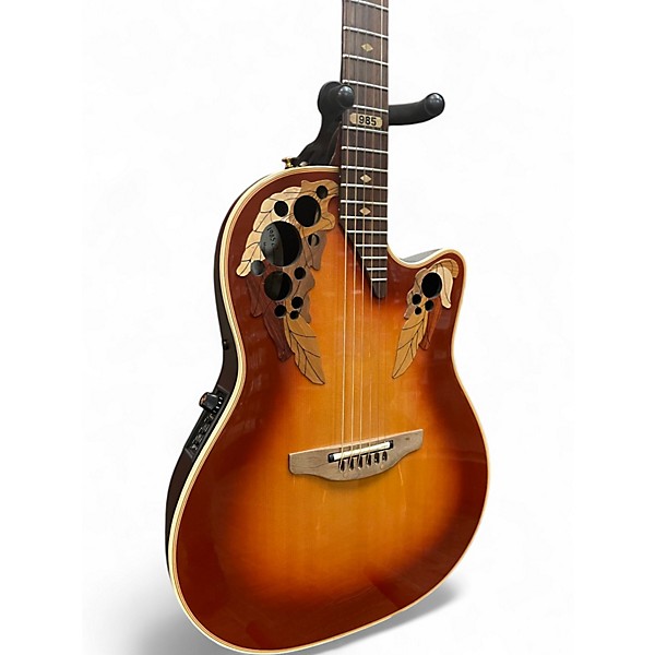 Used Ovation Model No 1985-1 Sunburst Acoustic Electric Guitar