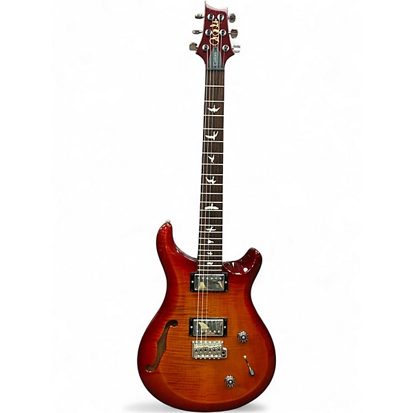 Used 2015 PRS S2 Custom 22 Semi Hollow Dark Cherry Burst Solid Body Electric Guitar