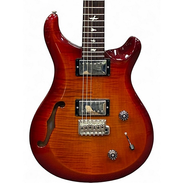 Used 2015 PRS S2 Custom 22 Semi Hollow Dark Cherry Burst Solid Body Electric Guitar