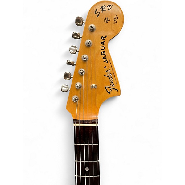 Vintage 1980s Fender 62 RI JAGUAR 3 Tone Sunburst Solid Body Electric Guitar