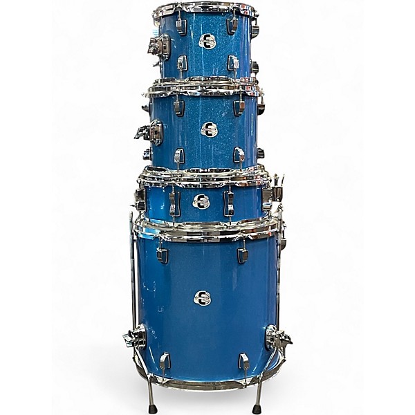 Used Ludwig 5 Piece ELEMENT BLUE SPARKLE Drum Kit