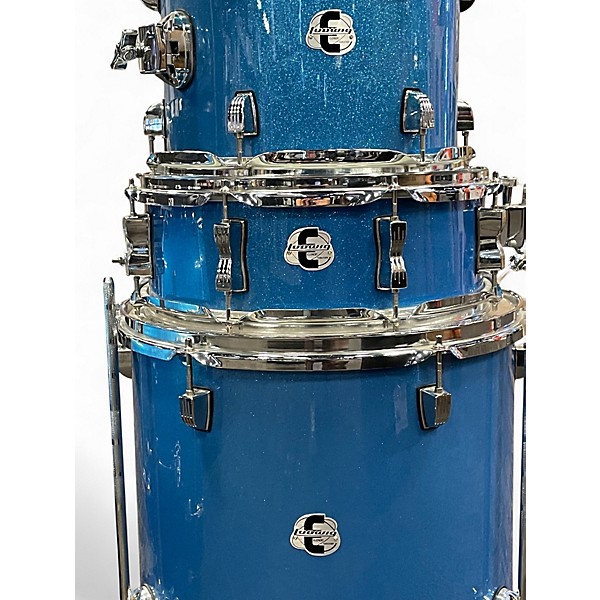 Used Ludwig 5 Piece ELEMENT BLUE SPARKLE Drum Kit