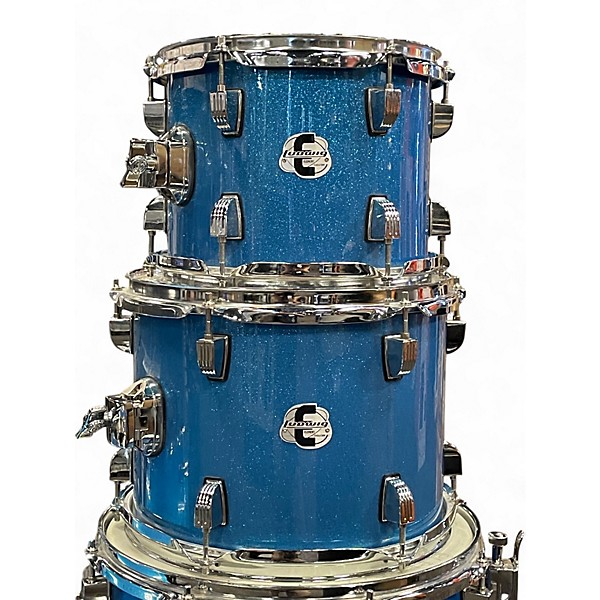 Used Ludwig 5 Piece ELEMENT BLUE SPARKLE Drum Kit