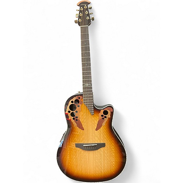 Used Ovation CE44P-FLE-G Sunburst Acoustic Electric Guitar