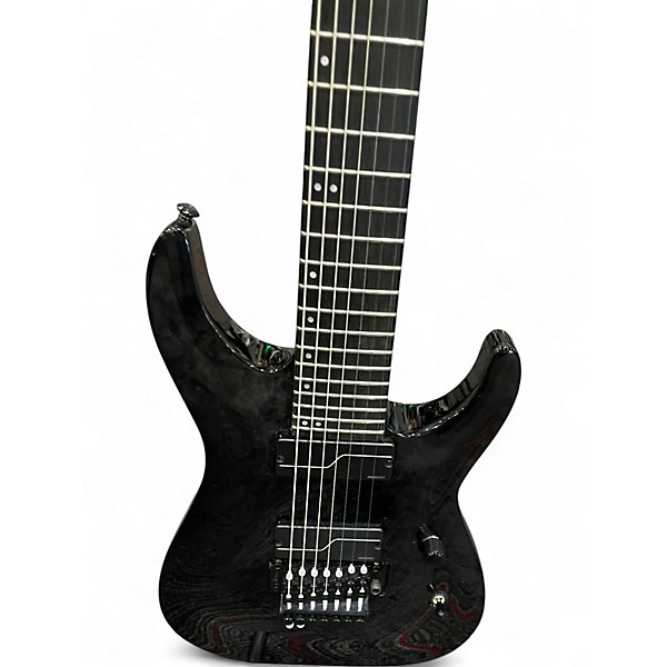 Used ESP BUZ-7 Floyd Rose Upgrade plus white titanium TRANS BLACK Solid Body Electric Guitar