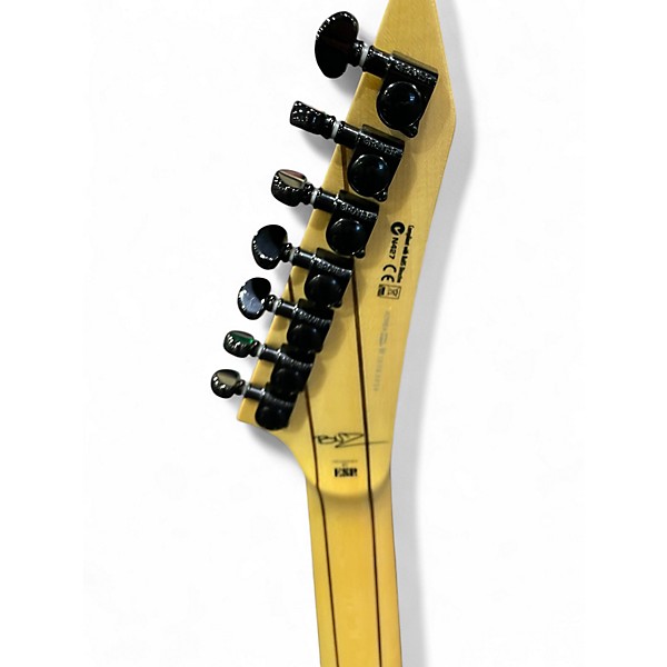 Used ESP BUZ-7 Floyd Rose Upgrade plus white titanium TRANS BLACK Solid Body Electric Guitar