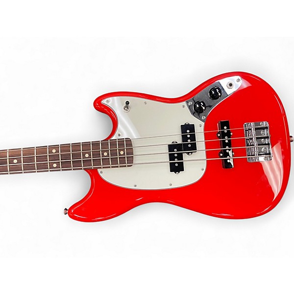 Used Fender Player ii Mustang Bass PJ Coral Red Electric Bass Guitar