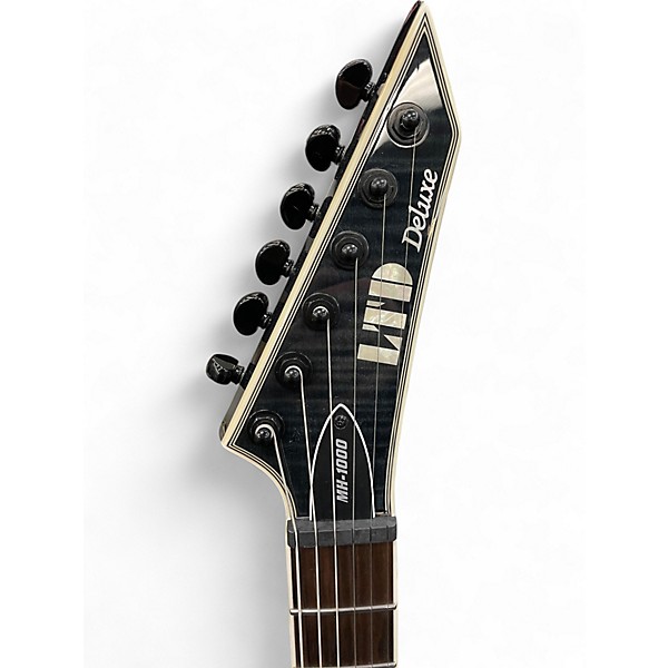 Used ESP LTD MH1000 with Evertune FLAMED CHARCOAL Solid Body Electric Guitar