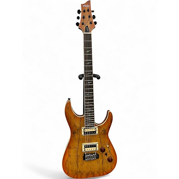 Used Schecter Guitar Research C1 EXOTIC SPALTED MAPLE SPALTED SUNBURST Solid Body Electric Guitar