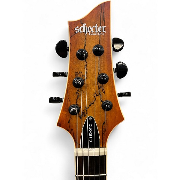 Used Schecter Guitar Research C1 EXOTIC SPALTED MAPLE SPALTED SUNBURST Solid Body Electric Guitar