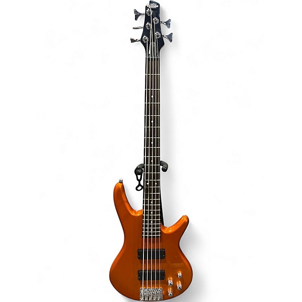 Used Ibanez GSR205 5 String Metallic Orange Electric Bass Guitar