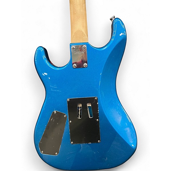 Used Kramer Baretta Hot Rod Blue Sparkle with Flames Solid Body Electric Guitar