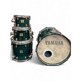 Used Yamaha 4 Piece OAK CUSTOM GOLD BADGE MIJ Emerald Green Drum Kit