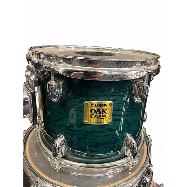 Used Yamaha 4 Piece OAK CUSTOM GOLD BADGE MIJ Emerald Green Drum Kit