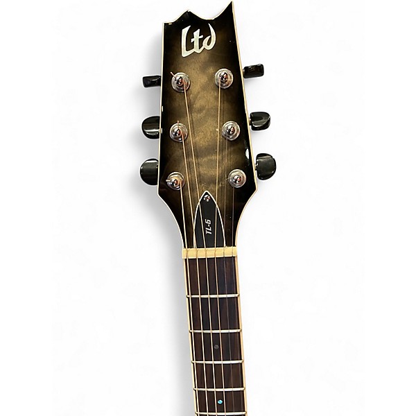 Used ESP LTD TL6-QLM Charcoal Burst Acoustic Electric Guitar