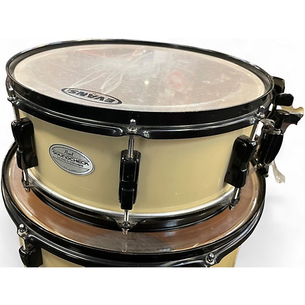 Used Pearl 5 Piece Soundcheck Antique White Drum Kit