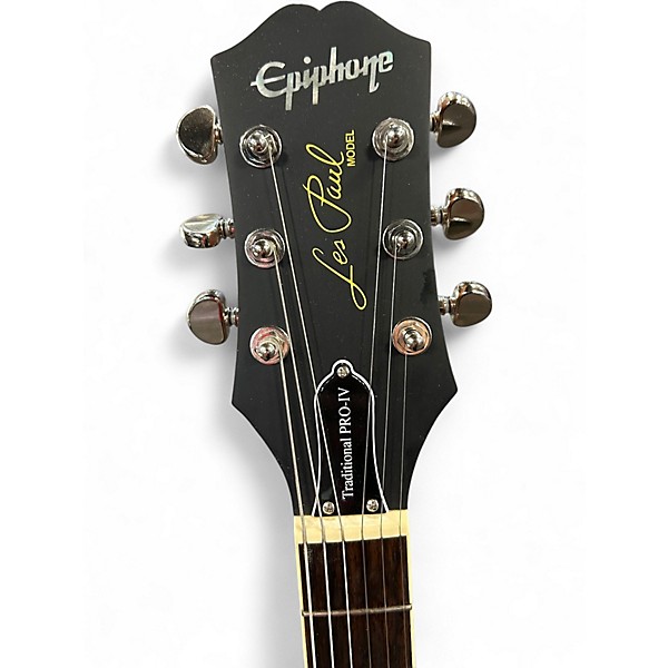 Used Epiphone Les Paul Traditional Pro IV WORN METALLIC GOLD Solid Body Electric Guitar