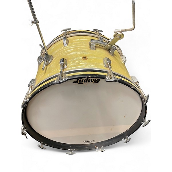 Vintage 1968 Ludwig 3 Piece Classic Outfit Vintage White Marine Pearl Drum Kit