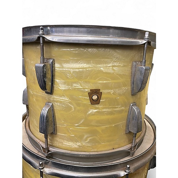 Vintage 1968 Ludwig 3 Piece Classic Outfit Vintage White Marine Pearl Drum Kit