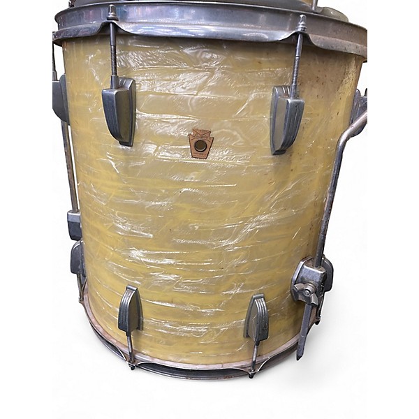 Vintage 1968 Ludwig 3 Piece Classic Outfit Vintage White Marine Pearl Drum Kit