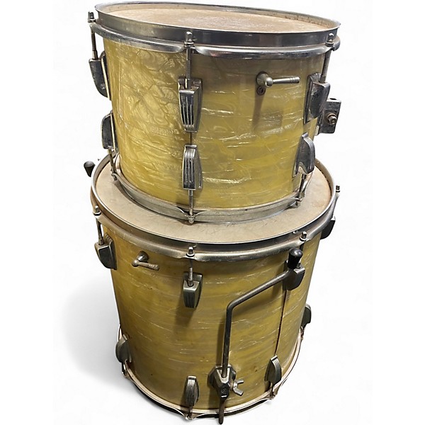 Vintage 1968 Ludwig 3 Piece Classic Outfit Vintage White Marine Pearl Drum Kit