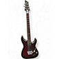 Used Schecter Guitar Research C1 Platinum FR Sustainiac Satin Crimson Red Burst Solid Body Electric Guitar thumbnail