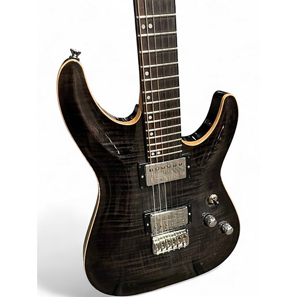 Used Schecter Guitar Research Sunset Classic II Trans Black Solid Body Electric Guitar