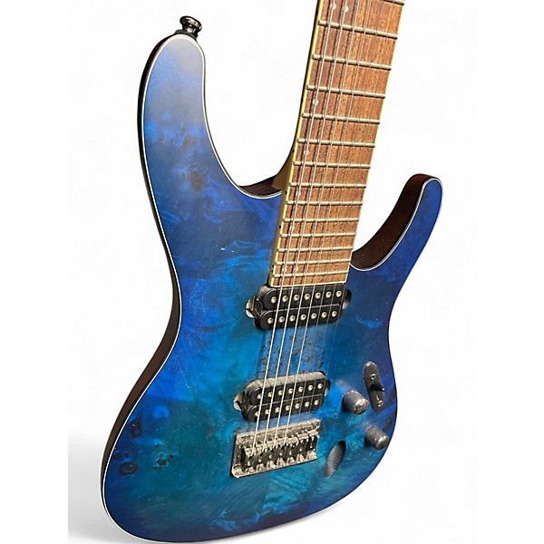 Used Ibanez S7721PB Blue Solid Body Electric Guitar