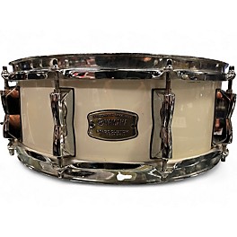 Used Yamaha 5.5X14 Stage Custom Snare Classic White Drum