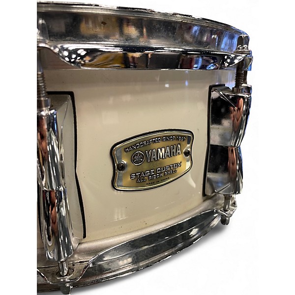Used Yamaha 5.5X14 Stage Custom Snare Classic White Drum