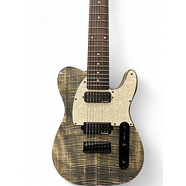 Used Michael Kelly CC 53 8 String Limited Custom Edition Hint Black Flamer Maple Solid Body Electric Guitar