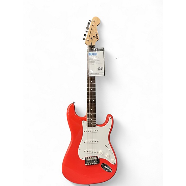 Used Squier Bullet Stratocaster HH Metallic Red Solid Body Electric Guitar