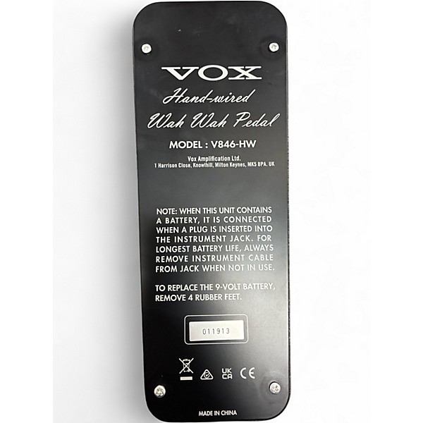 Used VOX V846HW Hand Wired Wah Effect Pedal