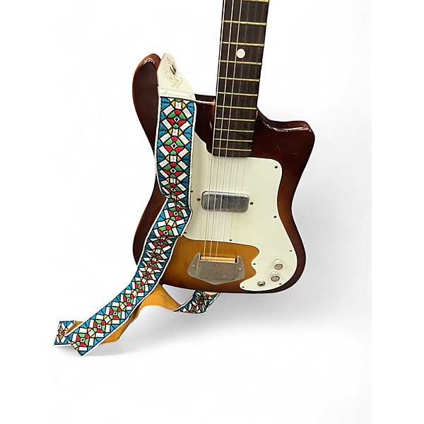 Vintage 1960s Kay Vanguard Sunburst Solid Body Electric Guitar